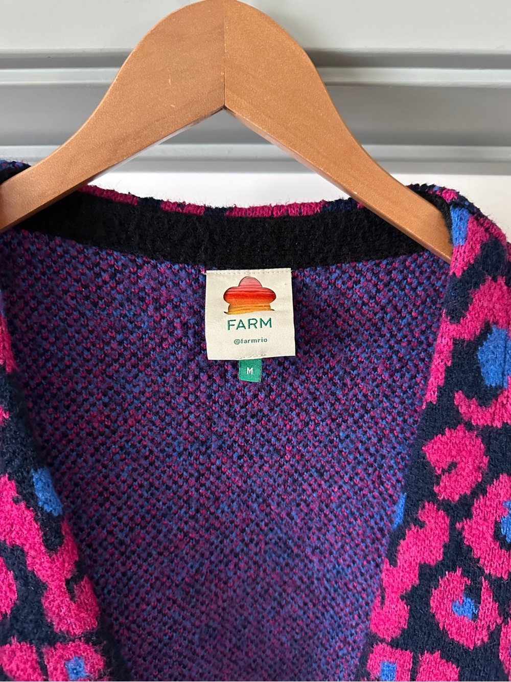 Farm Rio Animal Print Cardigan Multi Color (Blue, Pink, Red) - Picture 2 of 4